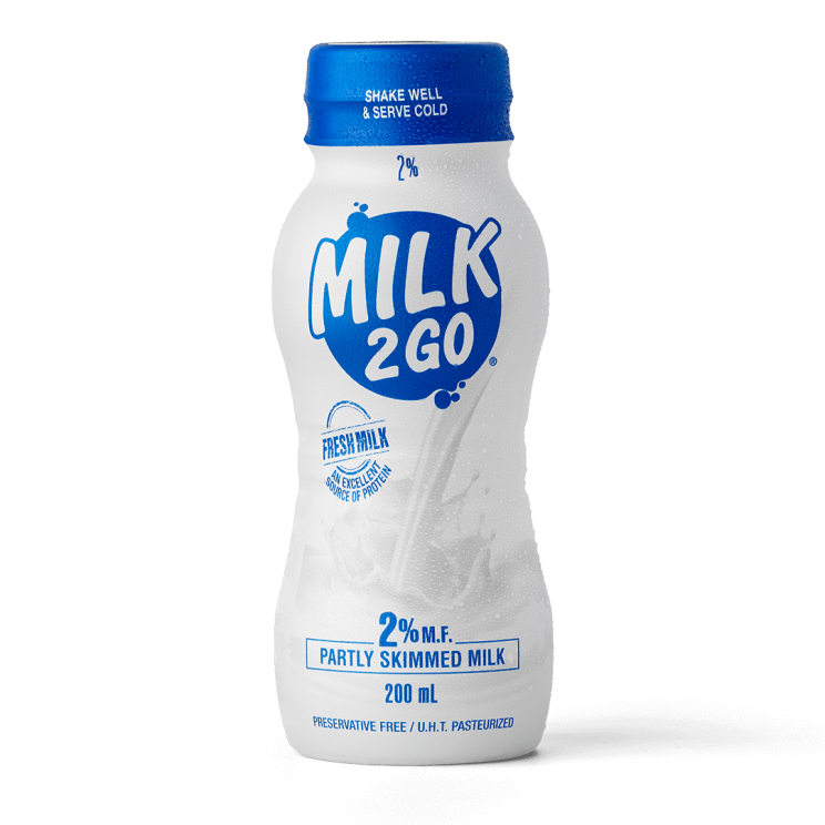 2% milk in a Milk 2 Go bottle.