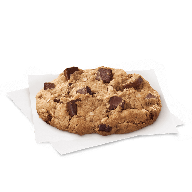 Chocolate Chunk Cookie on white napkins.