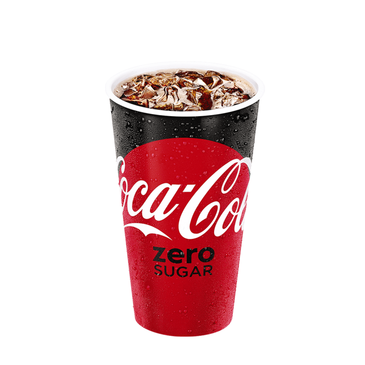 Coke® Zero Sugar in a branded cup.