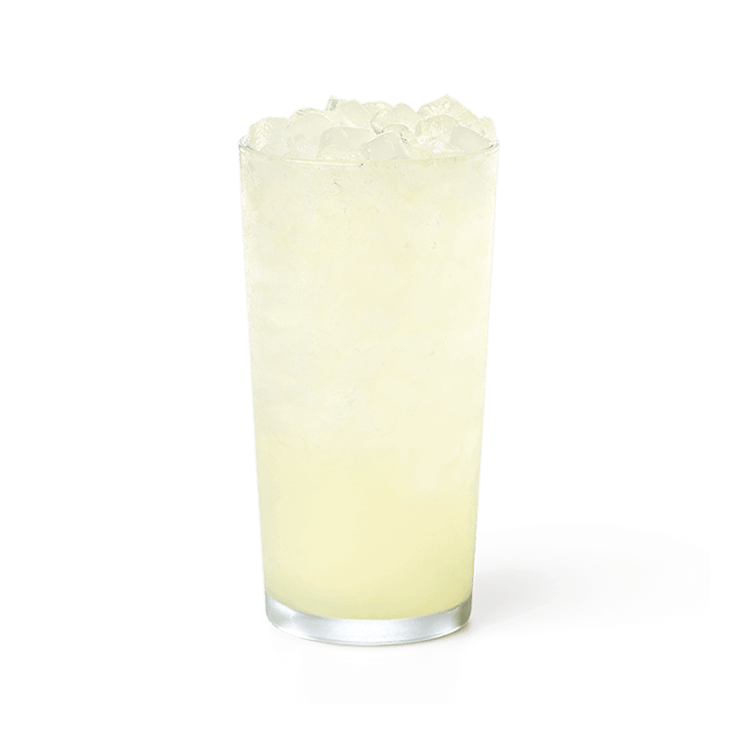 Lemonade in a glass with ice