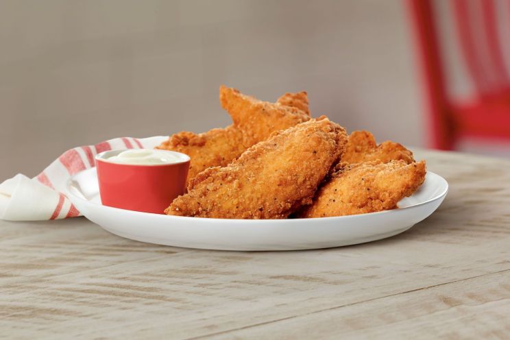 Spicy Chicken Strips on a plate.