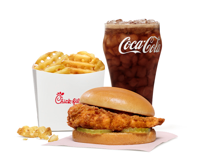 Chick-fil-A® Chicken Sandwich with Waffle Fries and a Coca-Cola®